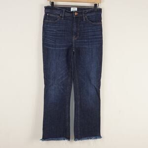 J Crew Mid Rise Billie Demi Boot Crop Blue Dark Wash Jeans Womens Sz 27